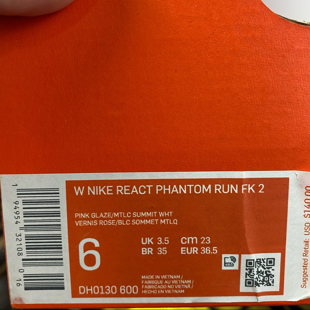 Nike React Phantom Run Flyknit 2 Womens Pink Glaze Laceless Half Box - Picture 12 of 16
